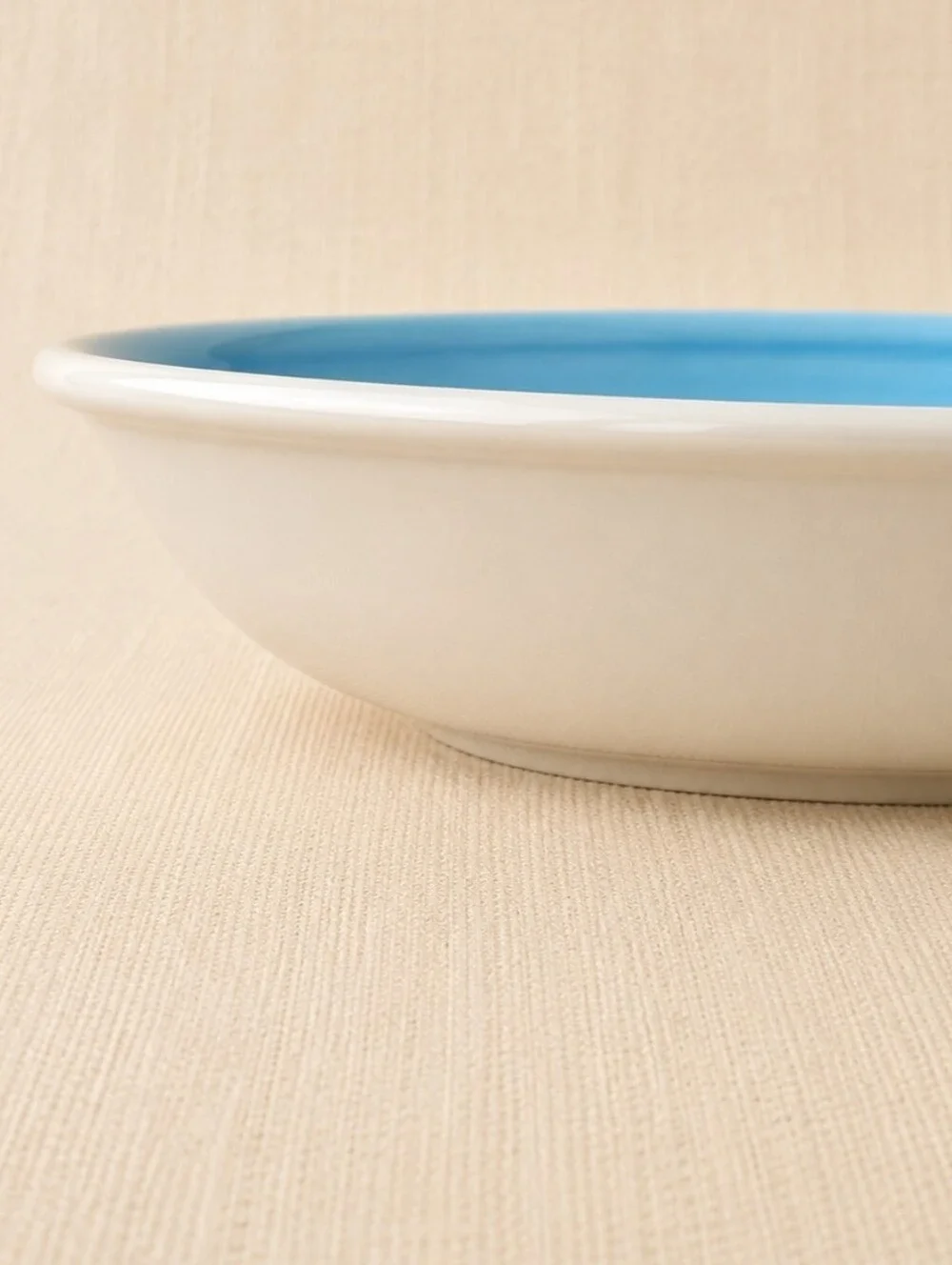 Rare Crate&Barrel Made in Italy Pasta Bowls Set 4 La Primula Aqua Yellow Coastal
